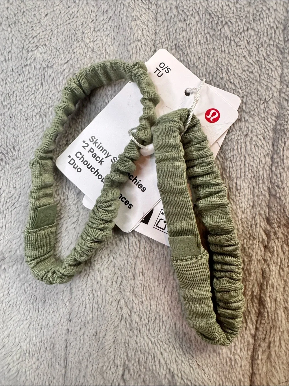 Olive Green Scrunchie Hair Ties - 2 Pack